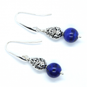 Boucles d 'oreilles en argent et lapis lazuli